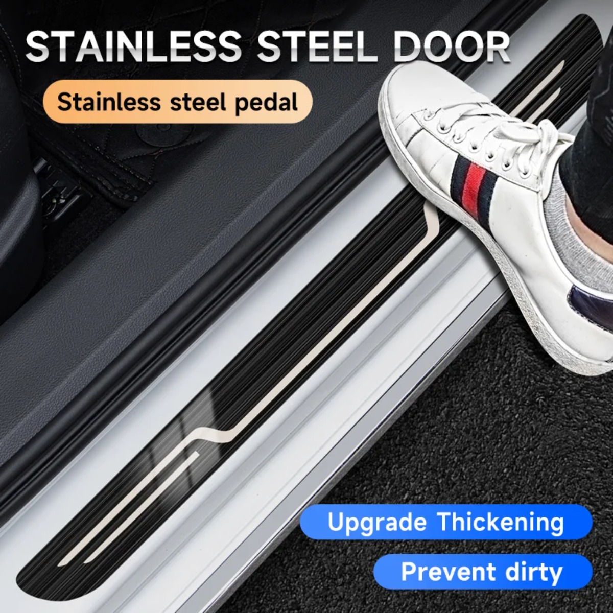 Car Door Sill Strip Stainless  - огляд і ціна Car Accessories Tape